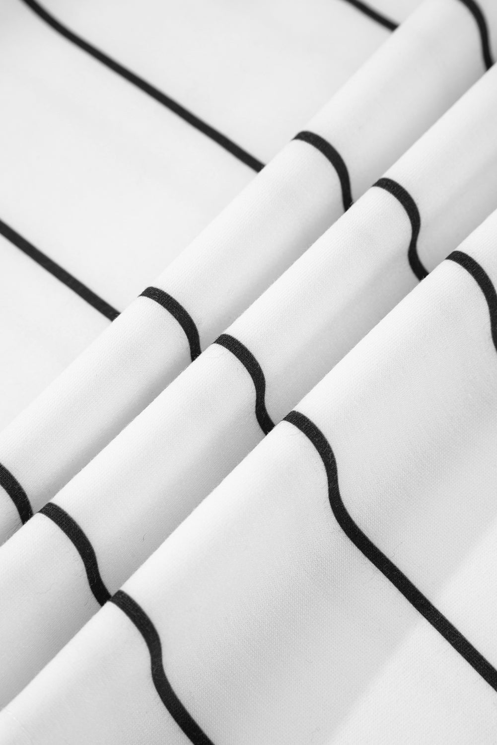 White Striped Pullover + Shorts Set 2pcs Outfit