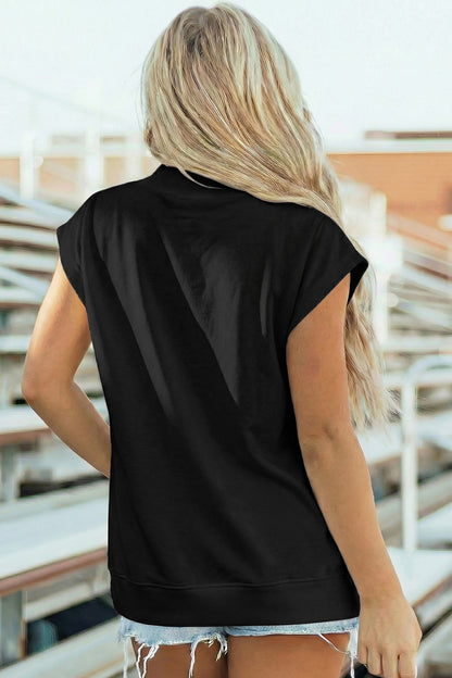 Mock Neck Top – Short Sleeve Pocket Tee