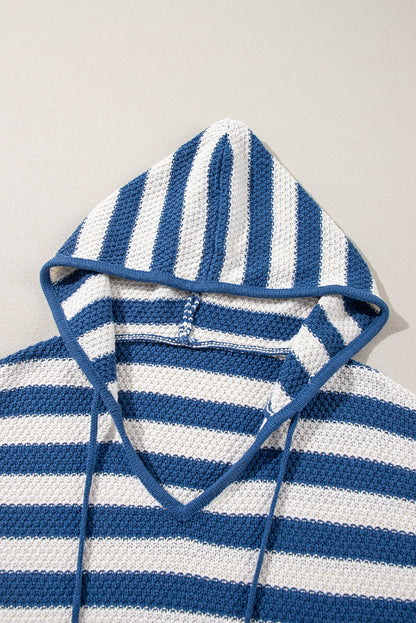Blue Stripe Hooded Sweater