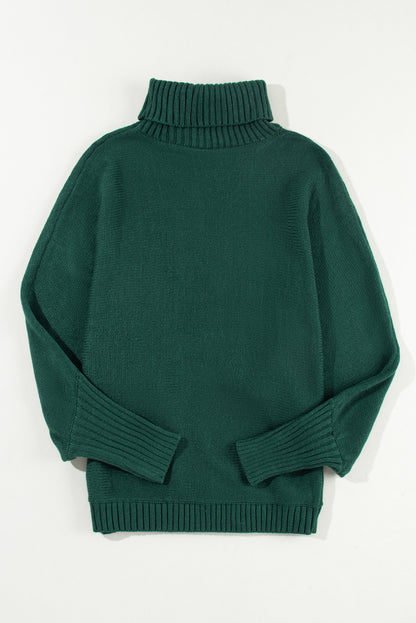 High Neck “Merry Christmas” Turtleneck Sweater – Timeless Holiday Cozy