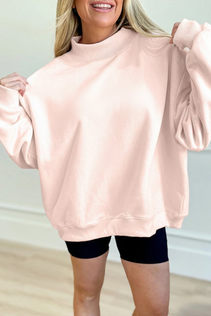 Mock Neck Sweatshirt – Relaxed Fit Pullover