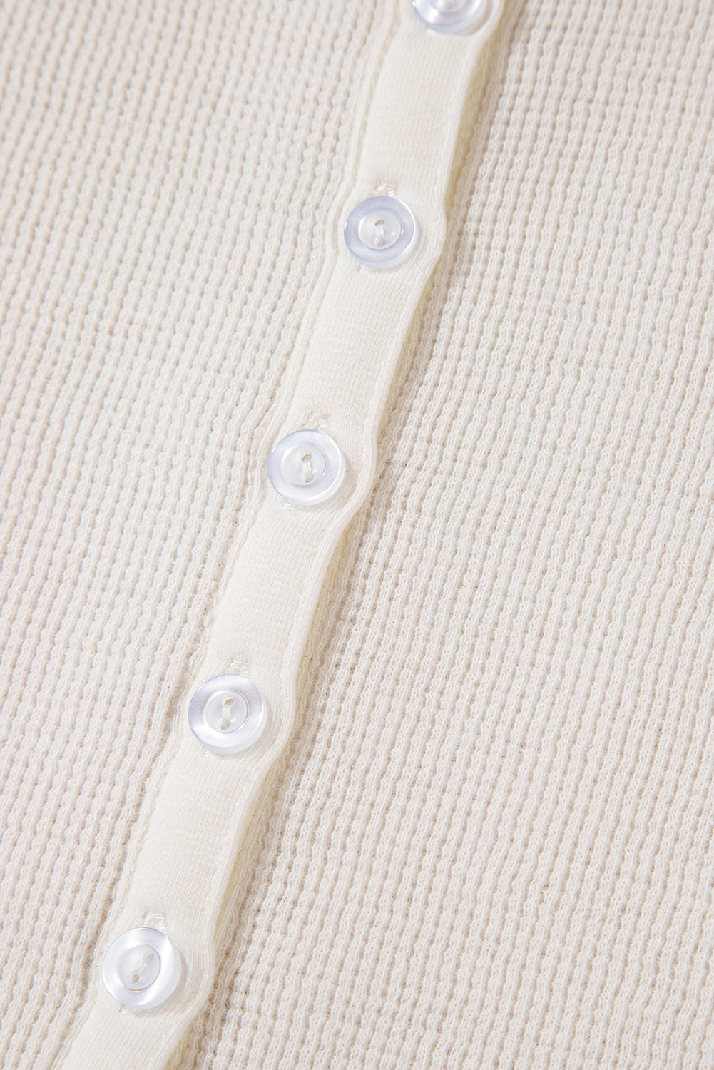 Harbor Waffle Button Top – White