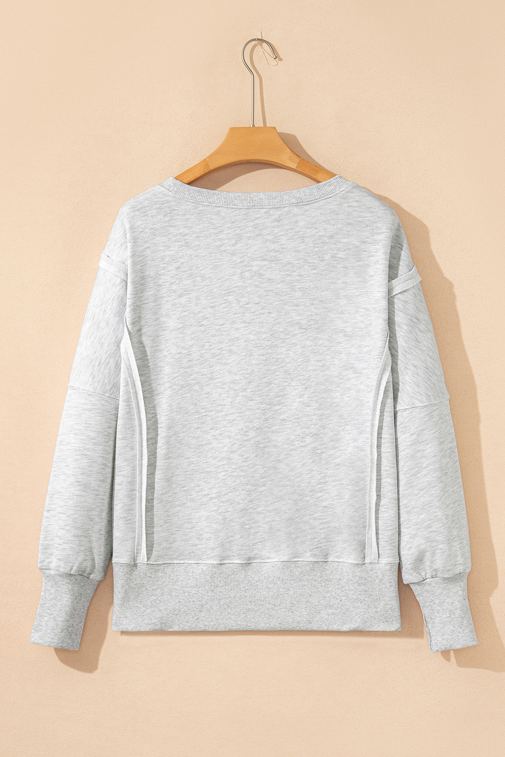 Light Grey Vintage Varsity Print Long Sleeve Top
