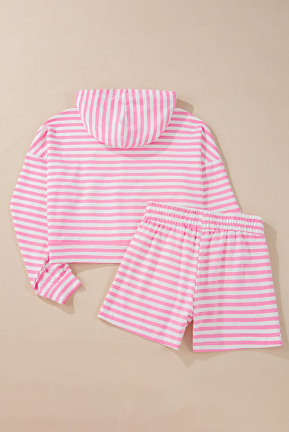Pink Stripe Hoodie Short Set – Coastal Cool for Charleston Days