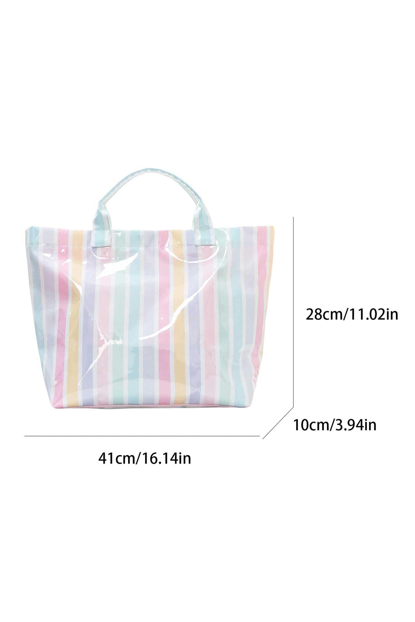 Yellow Cream Striped Waterproof Tote – Oversized Coastal Carryall Bag