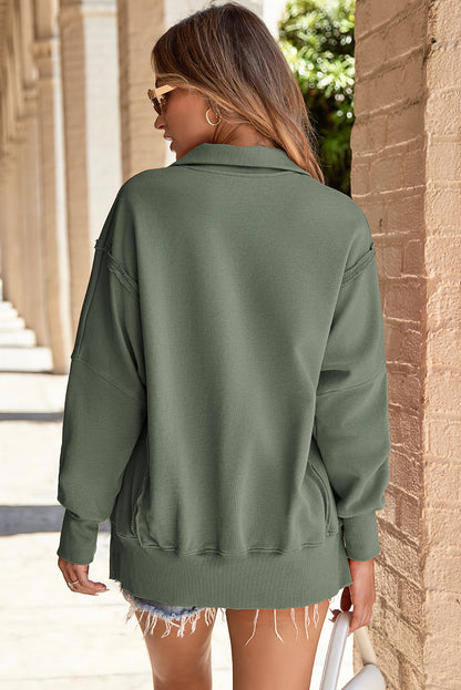 Snap Collar Sweatshirt – Relaxed Coastal Layer