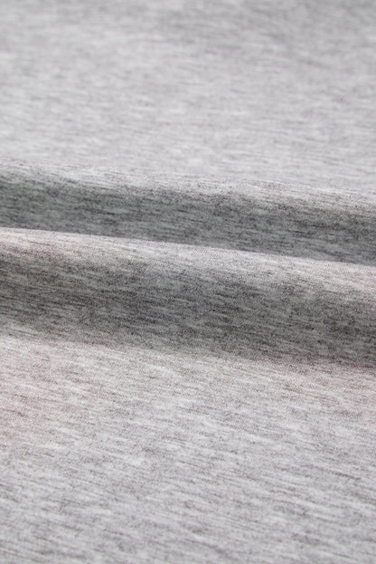 Light Grey Colorblock Hoodie – Patchwork Drawstring Pullover
