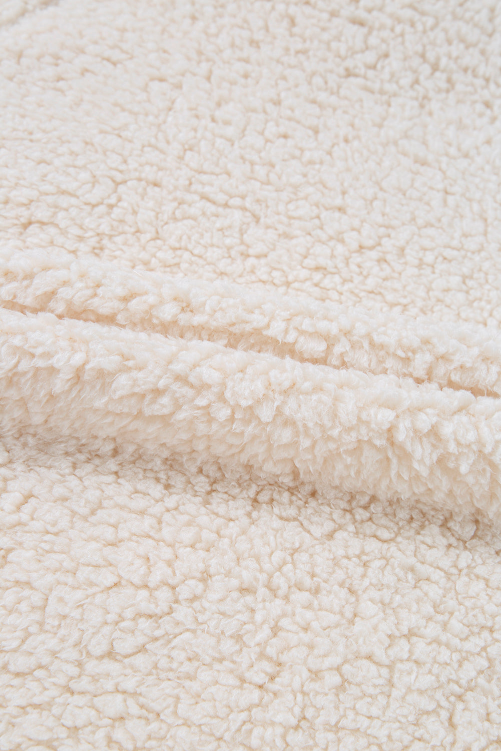 White Mock Neck Fleece Pullover