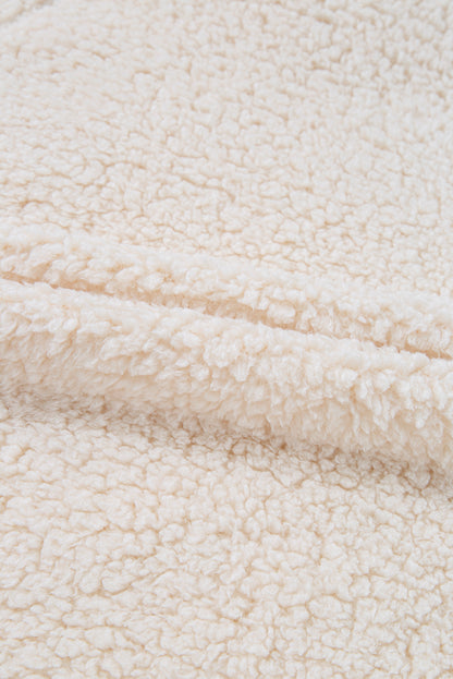 White Mock Neck Fleece Pullover