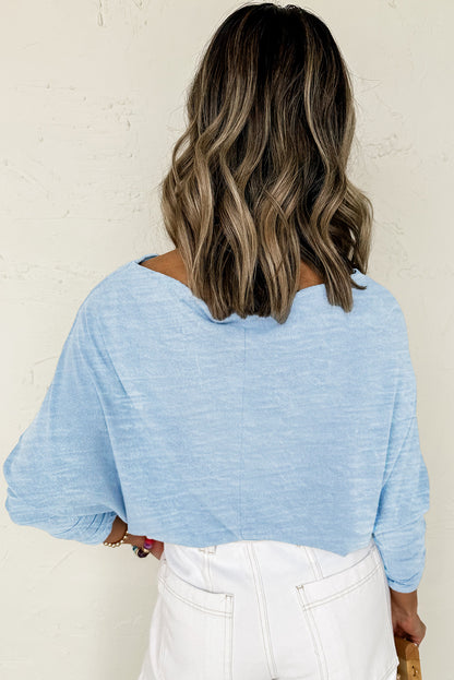 Beau Blue Batwing Sleeve Top