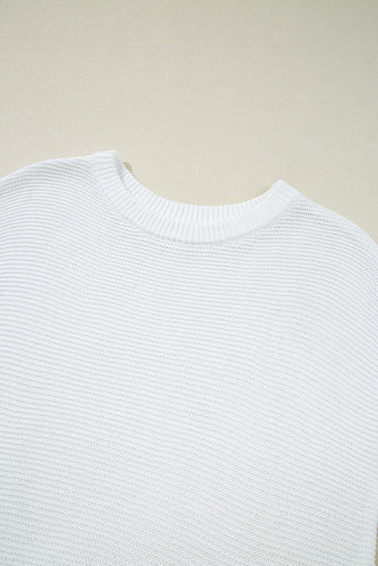 Jet Stream Knit T Shirt – Side Slit Loose Fit Short Sleeve Top