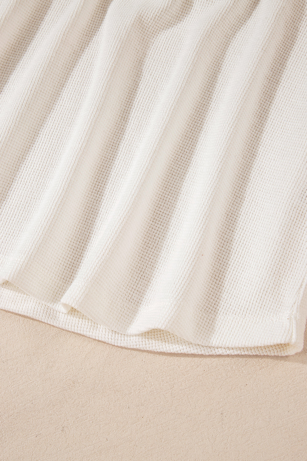 Harbor Waffle Button Top – White