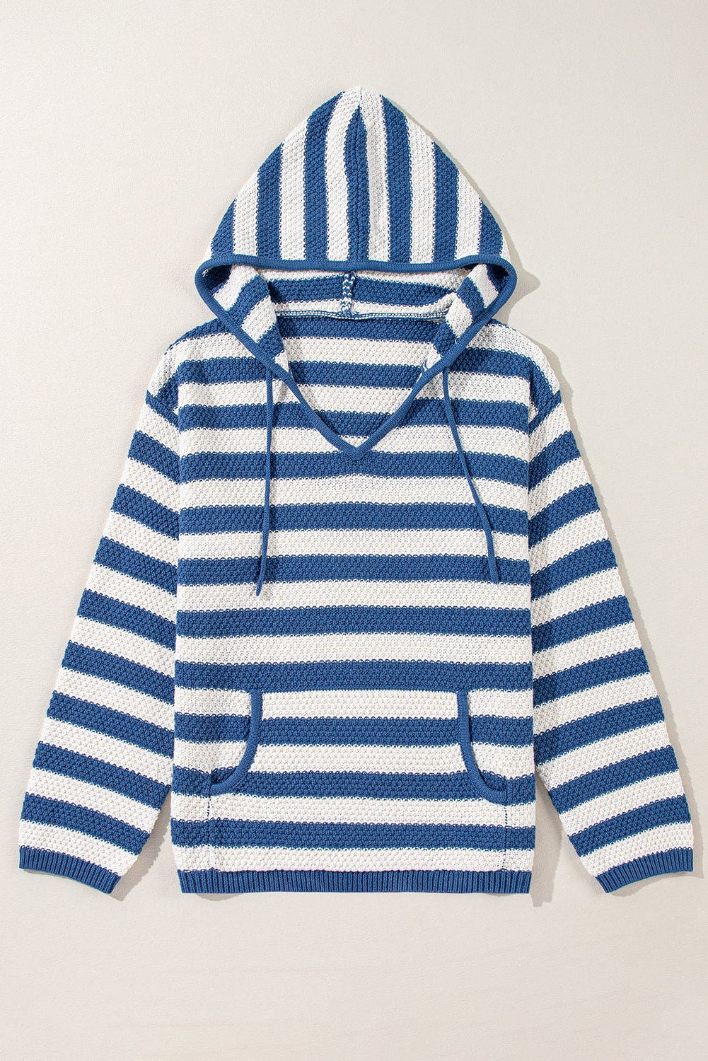 Blue Stripe Hooded Sweater
