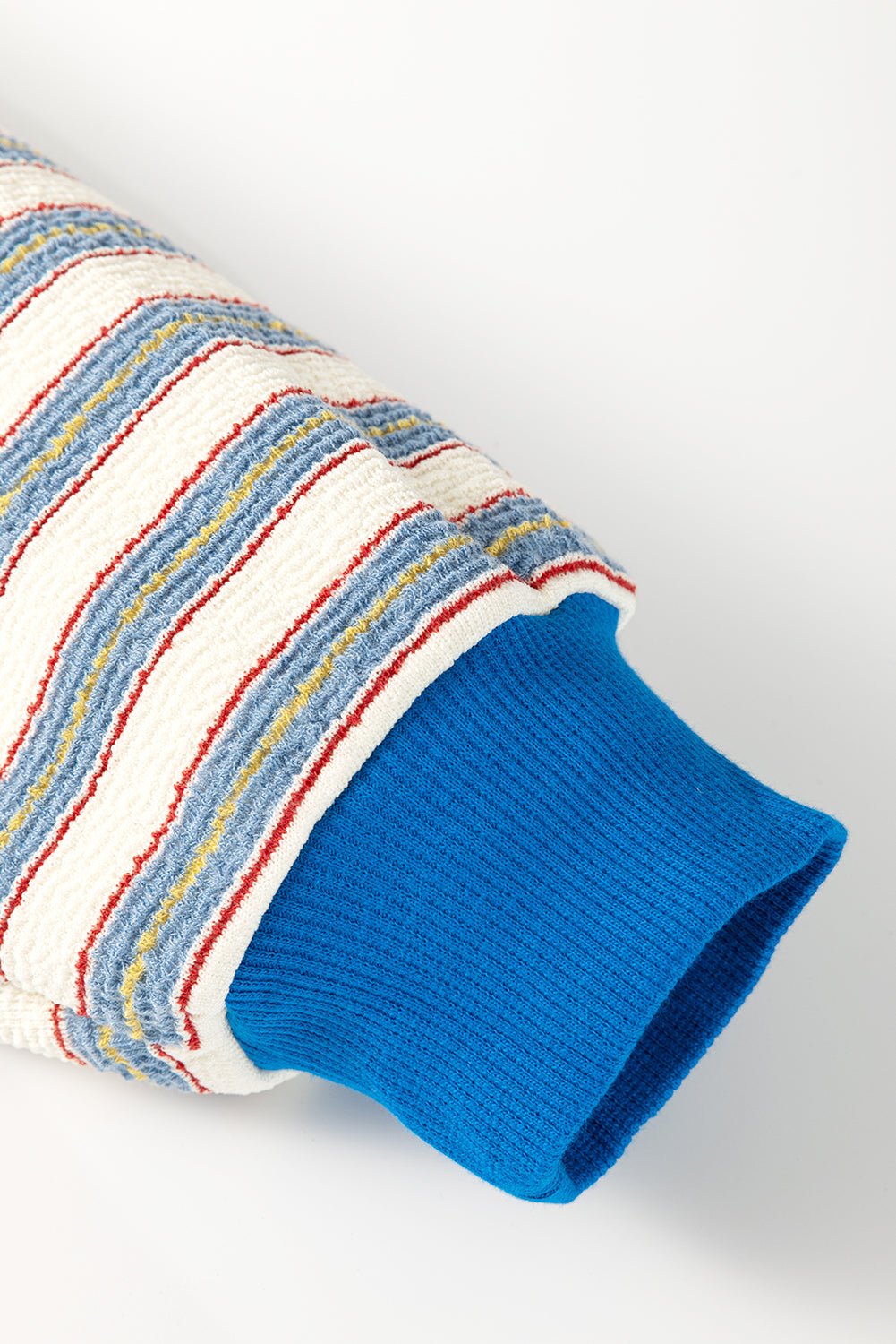 Striped Collared V-Neck Button Top