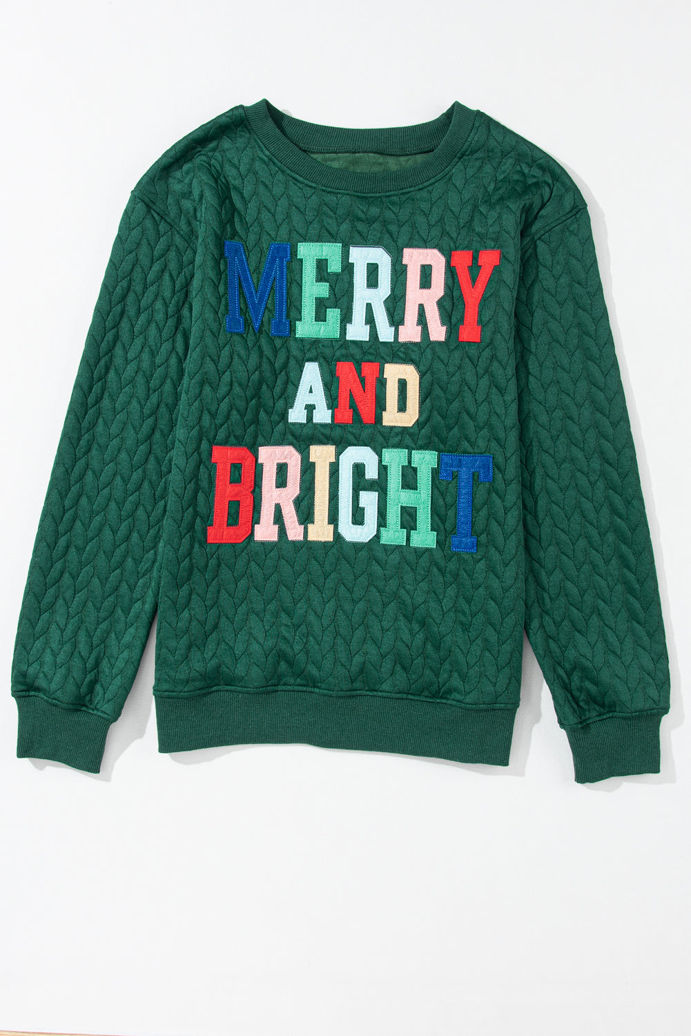 Merry & Bright Cable Knit Sweatshirt