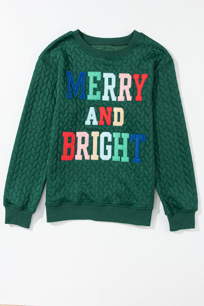 Merry & Bright Cable Knit Sweatshirt