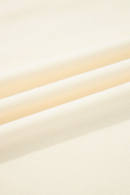 White Striped Collar Ruffle Sweatshirt