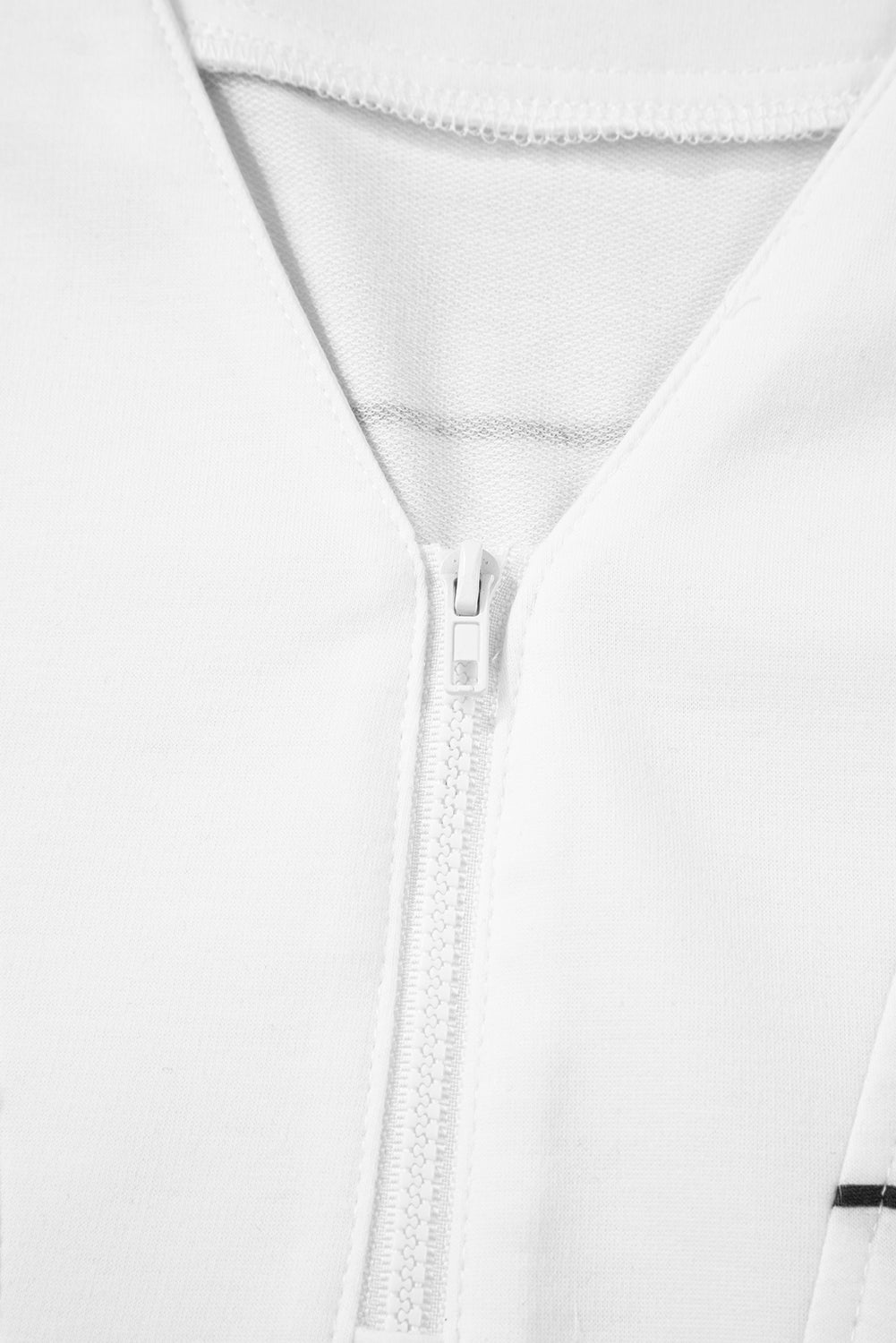 White Striped Pullover + Shorts Set 2pcs Outfit