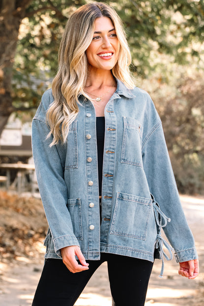 Beau Blue Oversized Denim Jacket – Charleston Coastal Casual