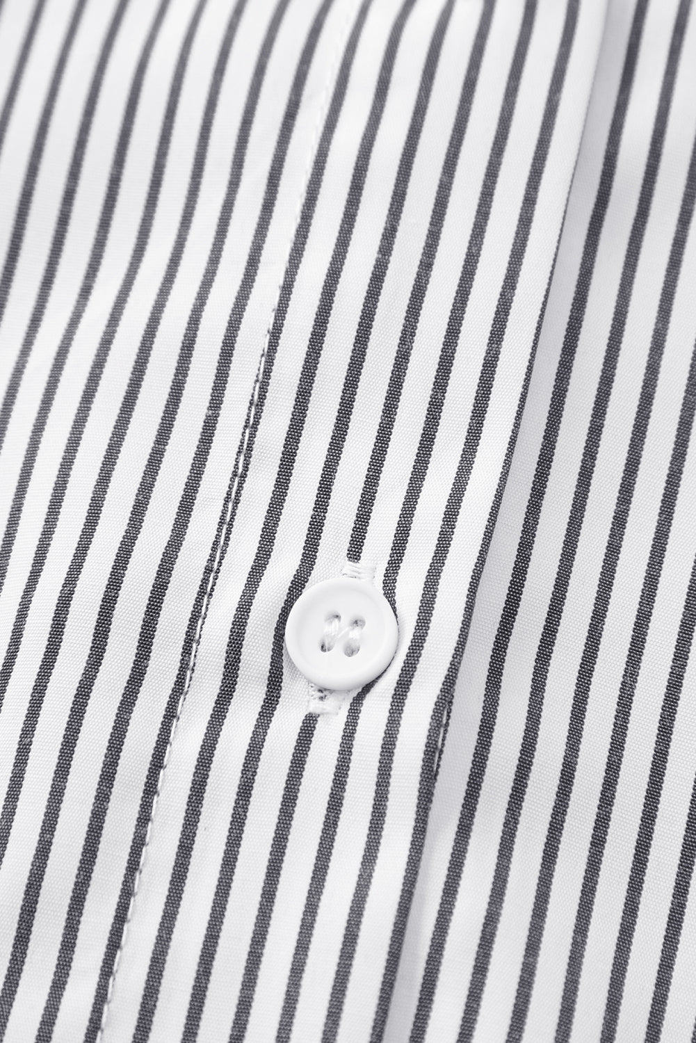 Striped Oversized Button Up Shirt – Smocked Cuff Coastal Top