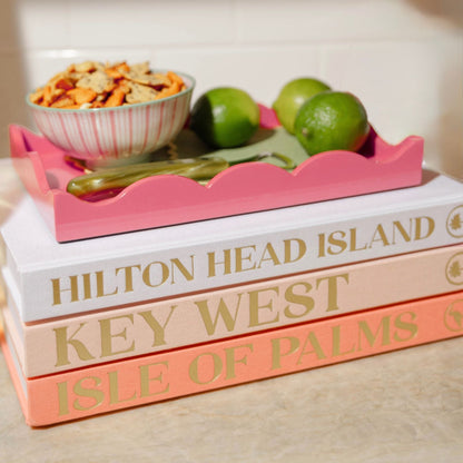 Rose Lacquered Scalloped Tray