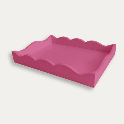 Rose Lacquered Scalloped Tray