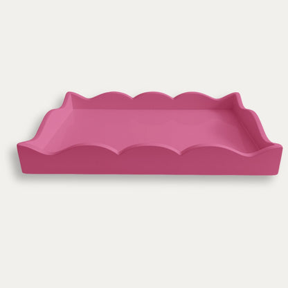Rose Lacquered Scalloped Tray